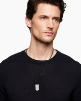 Chevron Tag in Black Titanium with Diamonds, 35mm